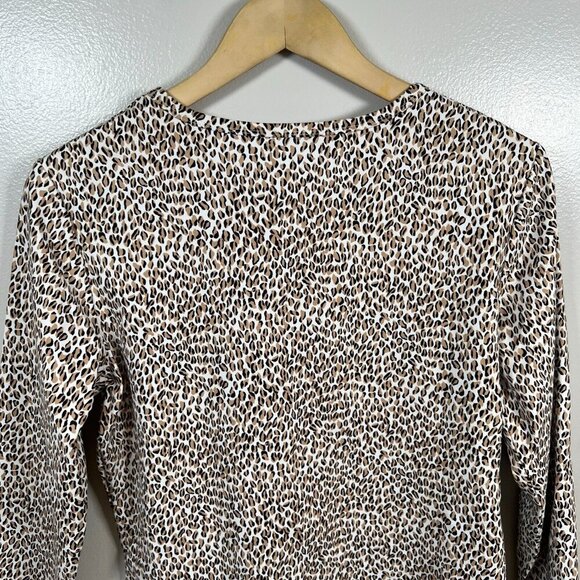 J.Mclaughlin Catalina Cloth Top Size Large Leopard Brown Stretch Travel Work - Picture 7 of 8